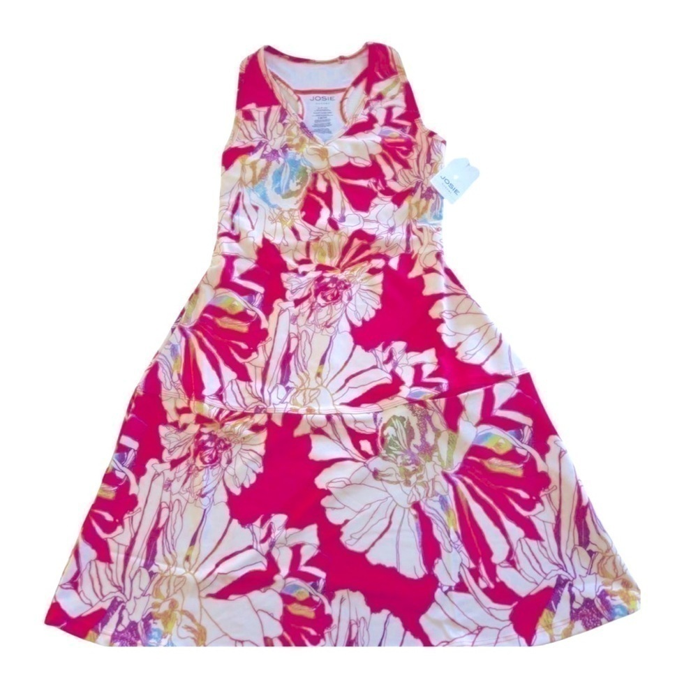 NWT Natori Josie Solstice Floral Poppy Tennis Dress Back-Cutout Pink Poppy - Picture 10 of 12